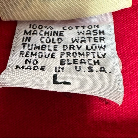 Vivaldi jeans wear‎ Vtg 90s Single Stitch Blank T-Shirt Red Short Sleeve Size L - Picture 4 of 5